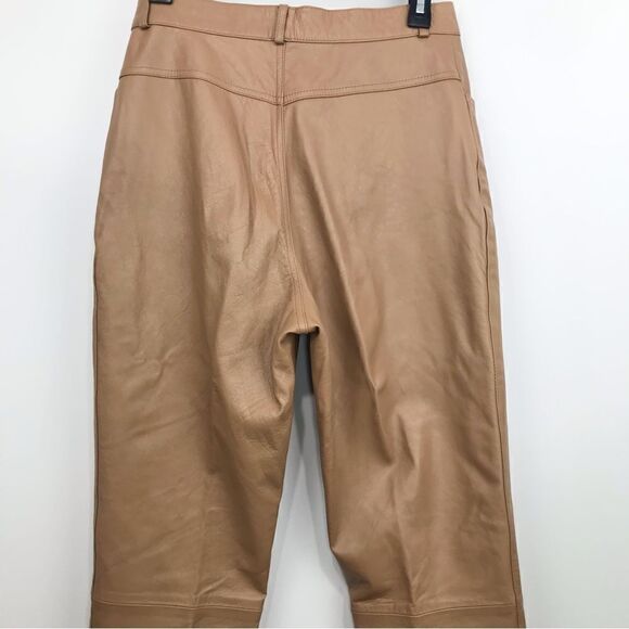 Rem Garson 100% Leather Retro Camel Brown Pants - Picture 8 of 16